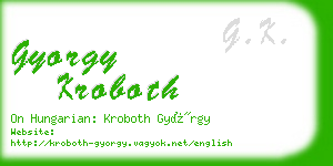 gyorgy kroboth business card